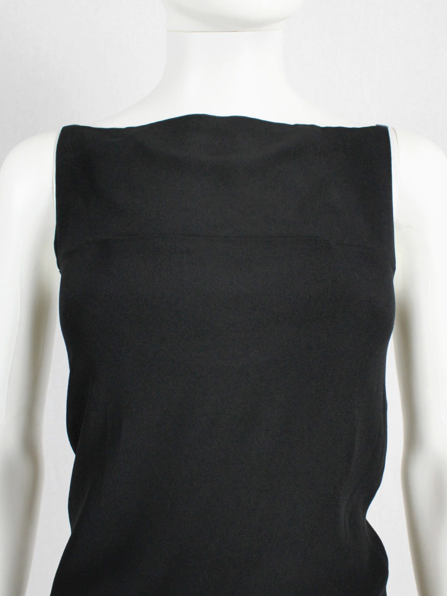 vaniitas vintage Ann Demeulemeester black slip dress with slit above the bust spring 1997 (2)