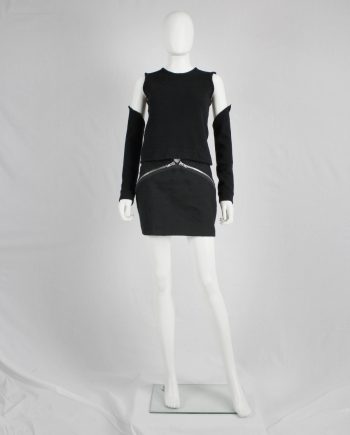 Maison Martin Margiela black skirt with diagonal zippers — fall 2008