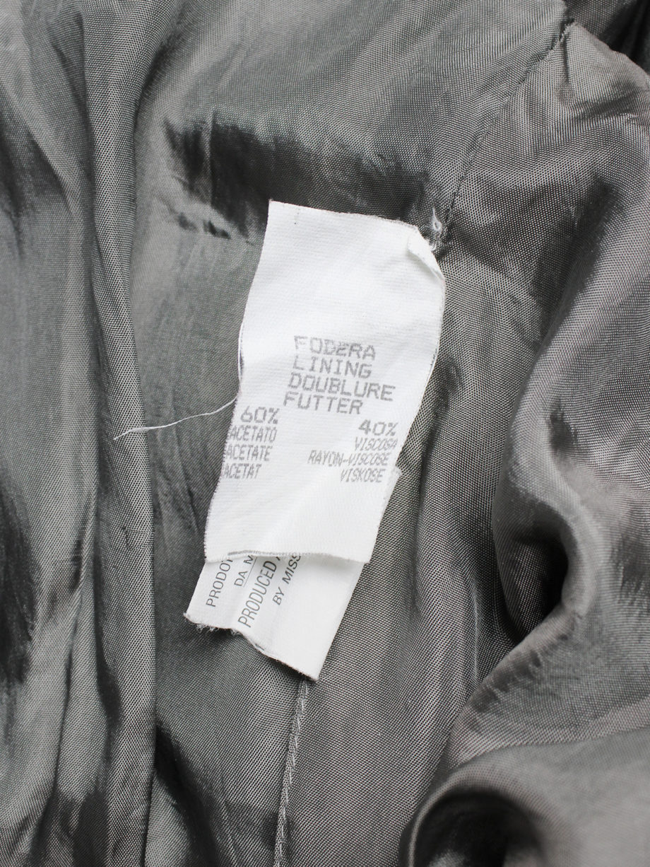 vaniitas vintage Maison Martin Margiela grey knit top with longer exposed lining fall 1997 (5)
