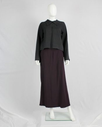 Maison Martin Margiela purple backwards maxi skirt with frayed hem — fall 2000