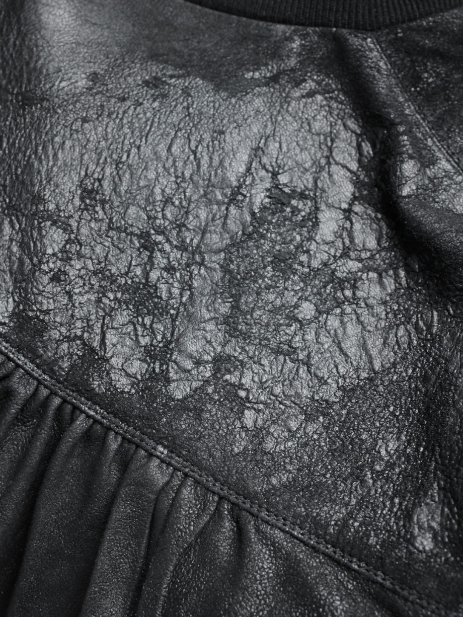 vaniitas vintage Rick Owens black leather bomber jacket with pleated back (12)