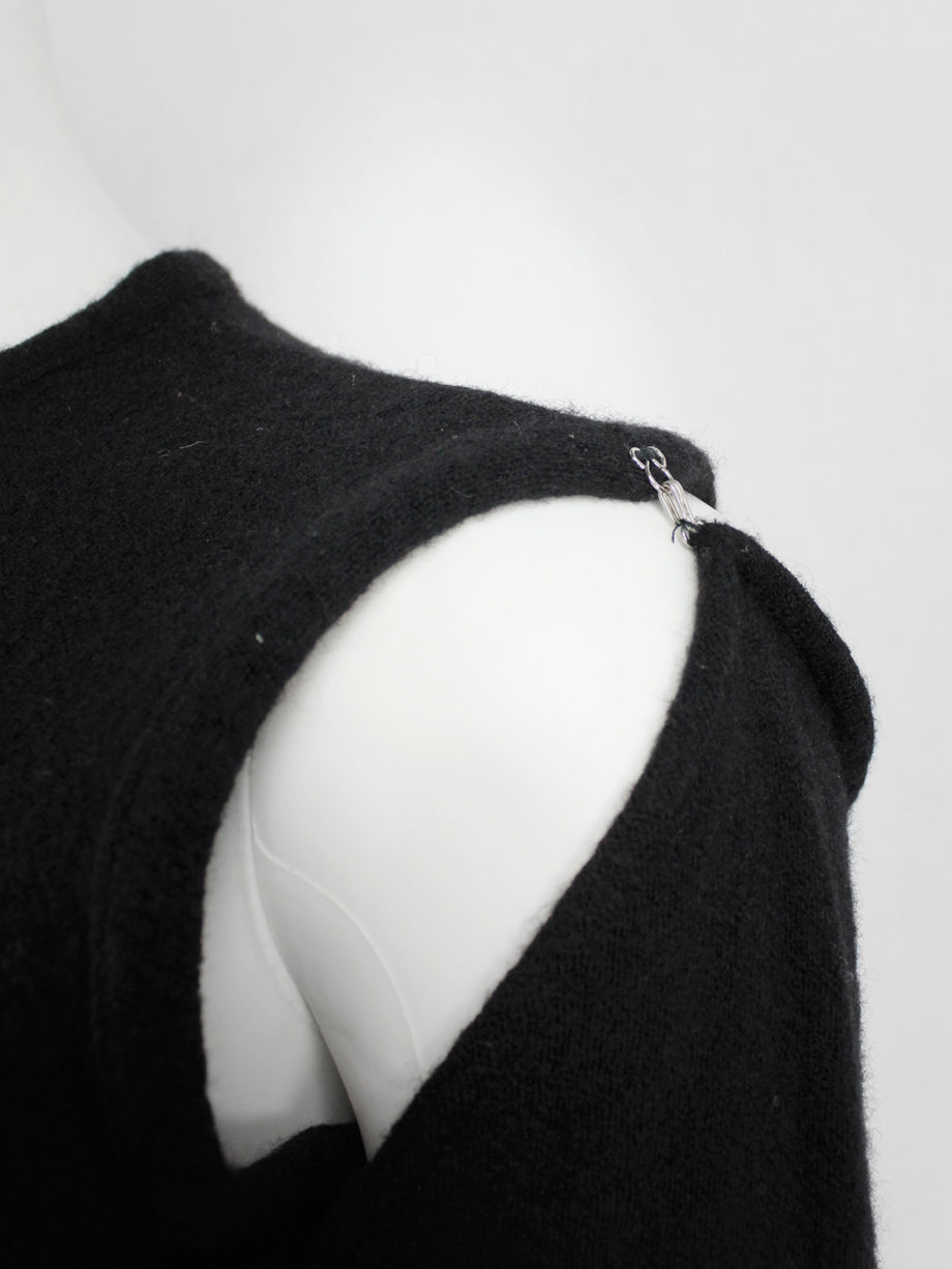vintage A F Vandevorst black crop top with long detachable sleeves (4)