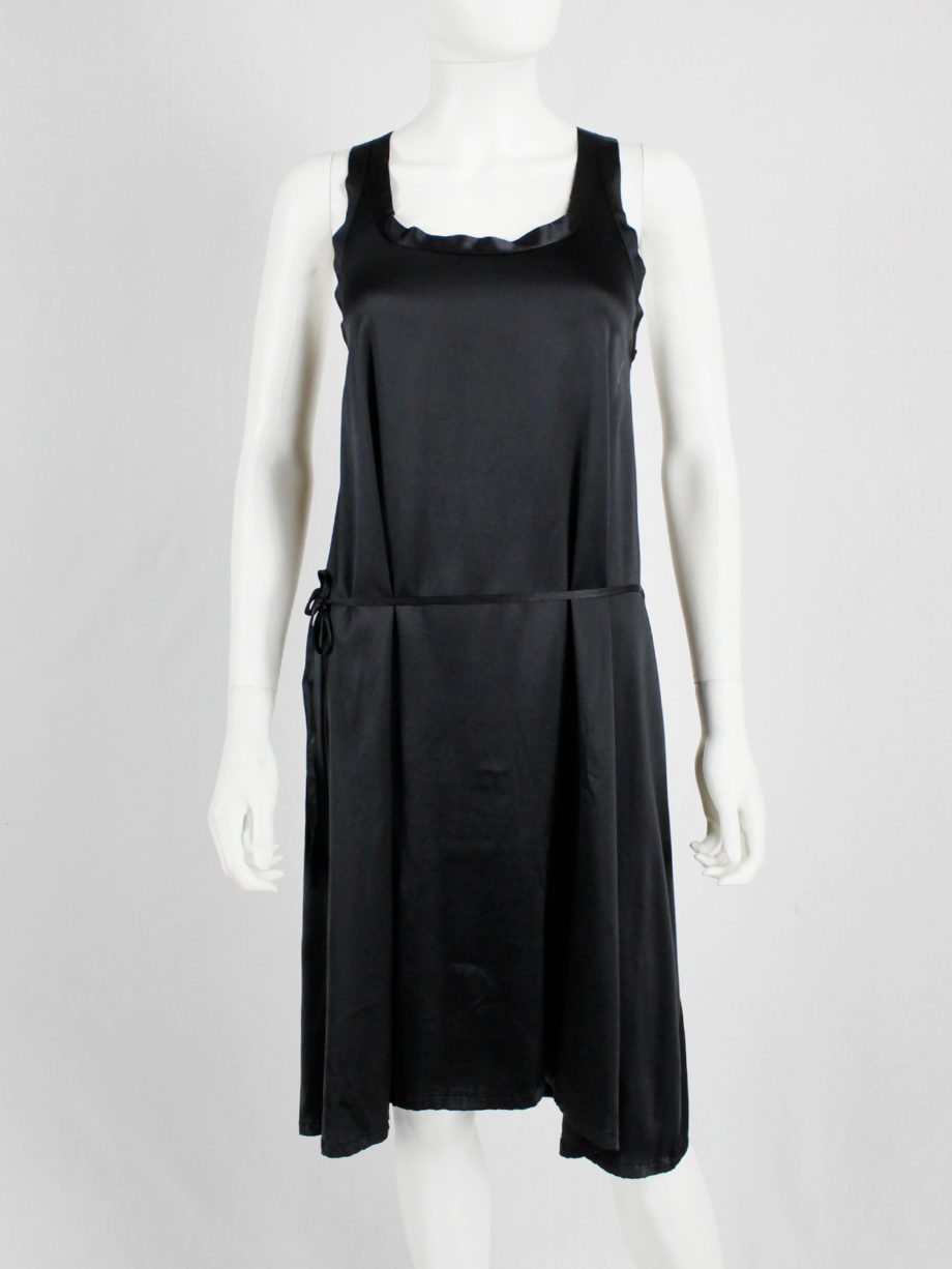 Ann Demeulemeester black dress with open back and tied straps spring 2003 (1)