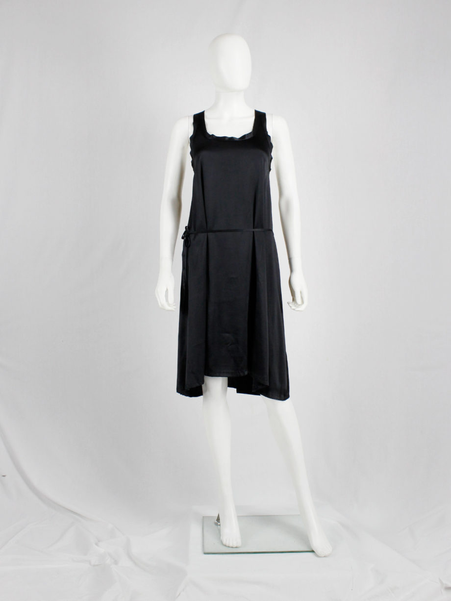 Ann Demeulemeester black dress with open back and tied straps spring 2003 (3)