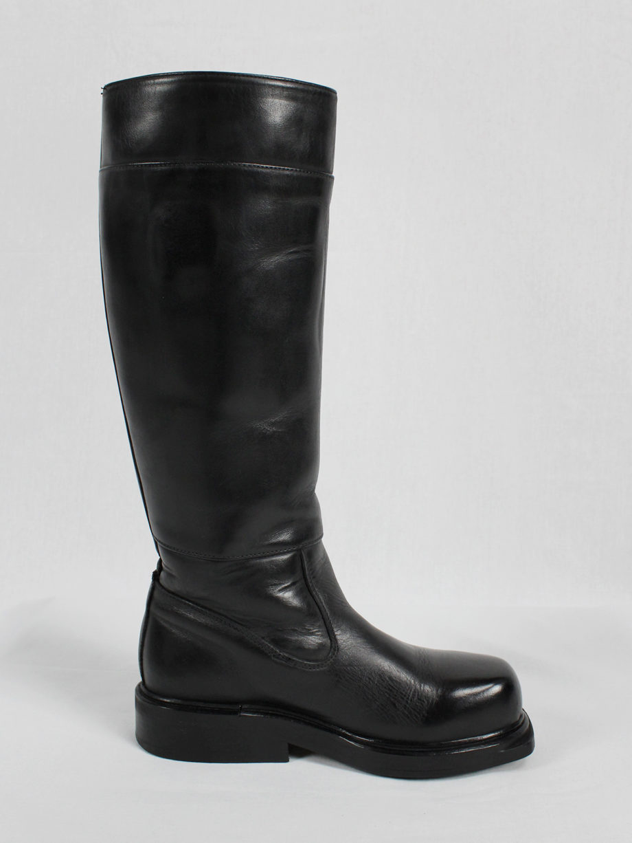 Dirk Bikkembergs black tall boots with mountaineering sole 1990s (15)