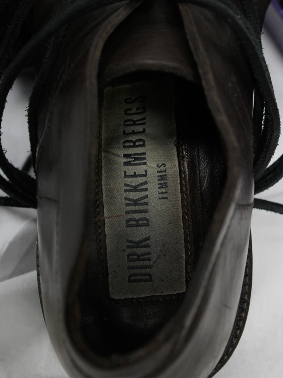 Dirk Bikkembergs brown derby shoes with laces through the soles fall 1994 (1)