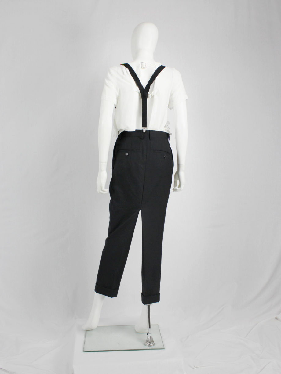 Junya Watanabe black pleated harem trousers with suspenders fall 2012 (16)