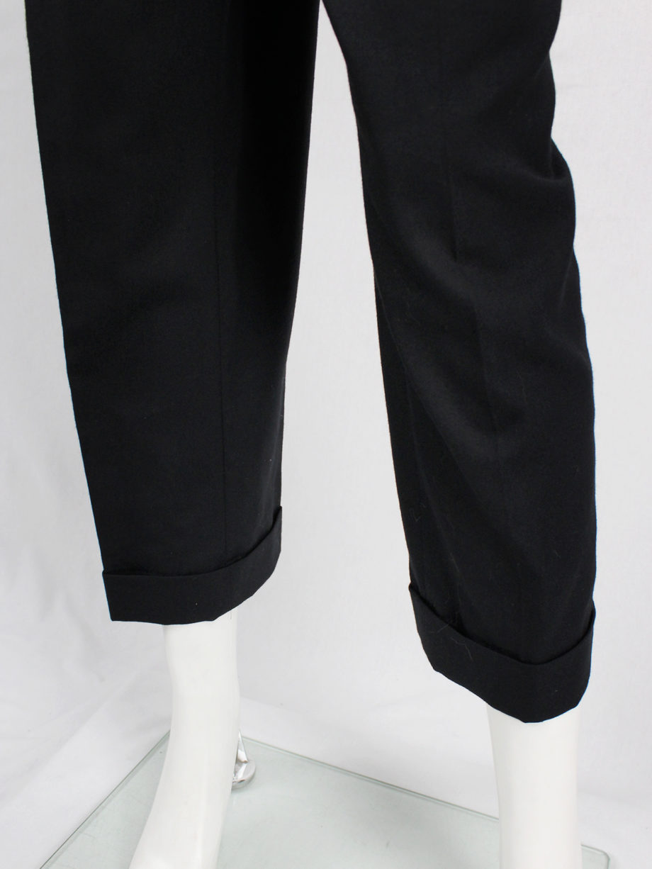 Junya Watanabe black pleated harem trousers with suspenders fall 2012 (9)