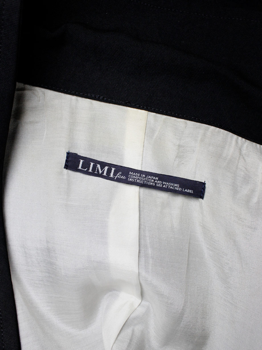 Limi Feu black long belted waistcoat with open back