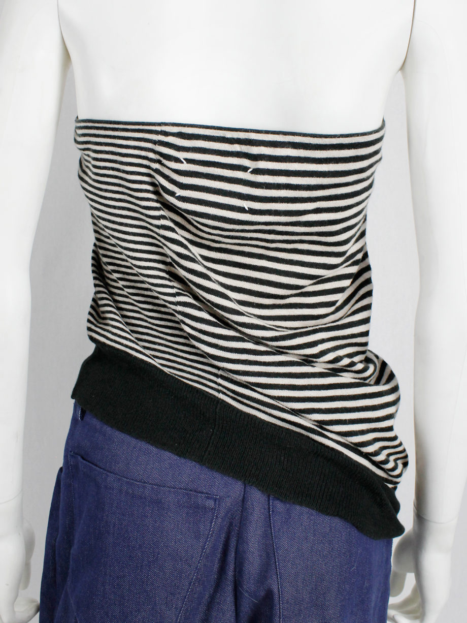 Maison Martin Margiela striped tube top stretched out on one side spring 2005 (7)