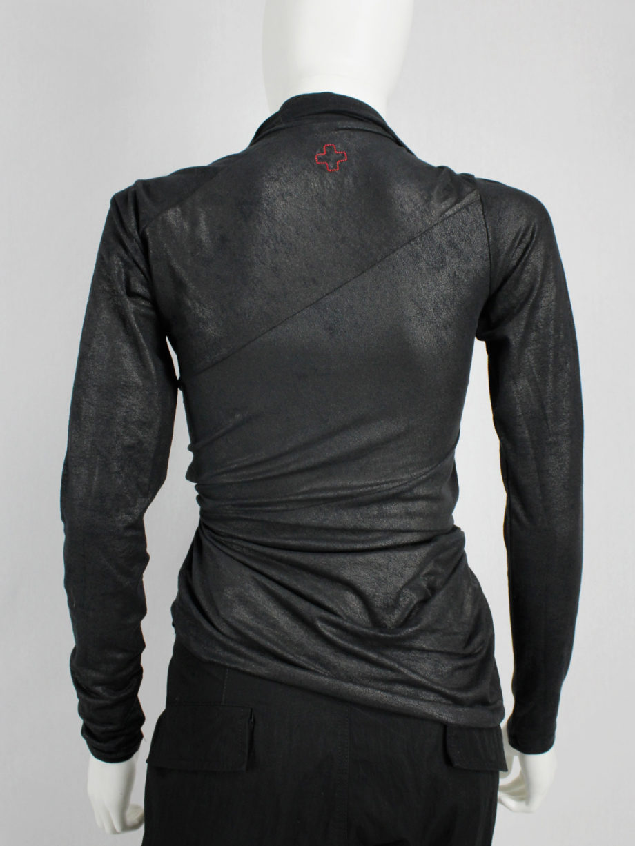 A.F. Vandevorst black diagonal jumper with heavily gathered draping — fall 2010