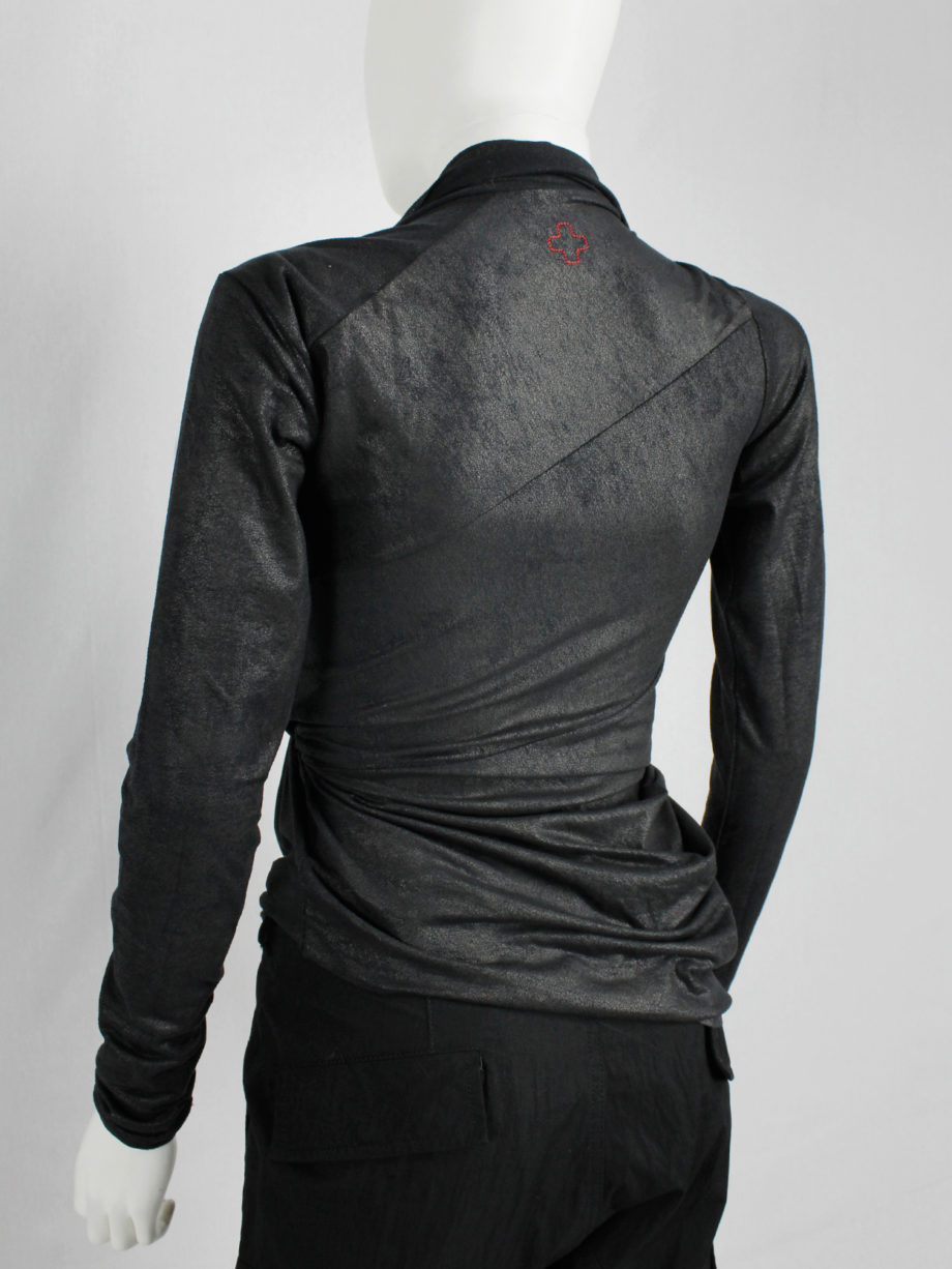 af Vandevorst black diagonal jumper with heavily gathered draping fall 2010 (5)