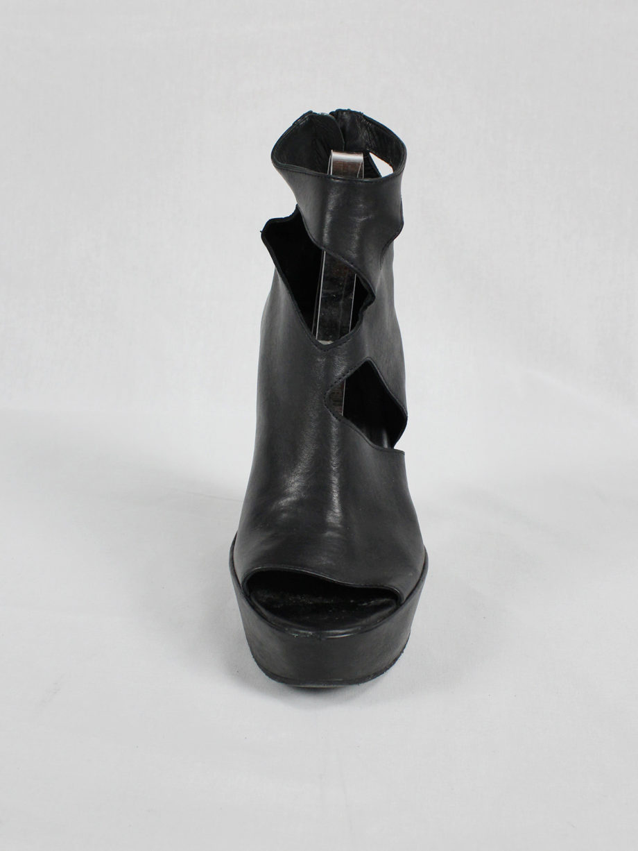 vaniitas Ann Demeulemeester black boots with cut-out curved heel fall 2013 (21)