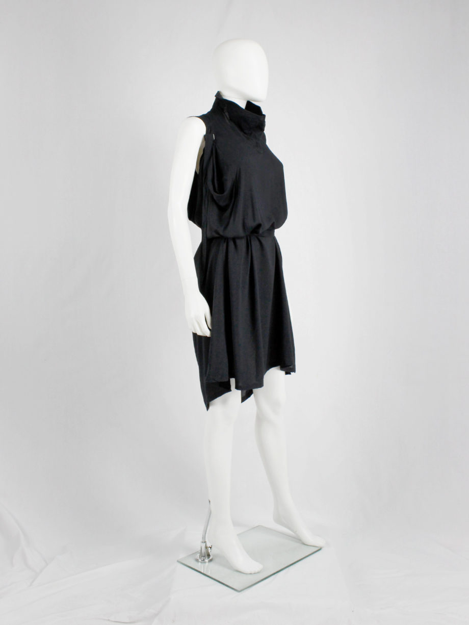 vaniitas Ann Demeulemeester black dress with straps and stitched collar spring 2010 (14)