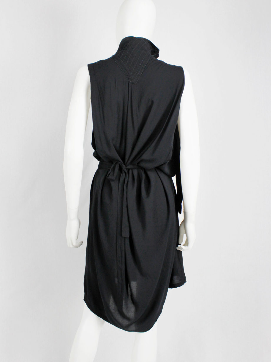 vaniitas Ann Demeulemeester black dress with straps and stitched collar spring 2010 (18)