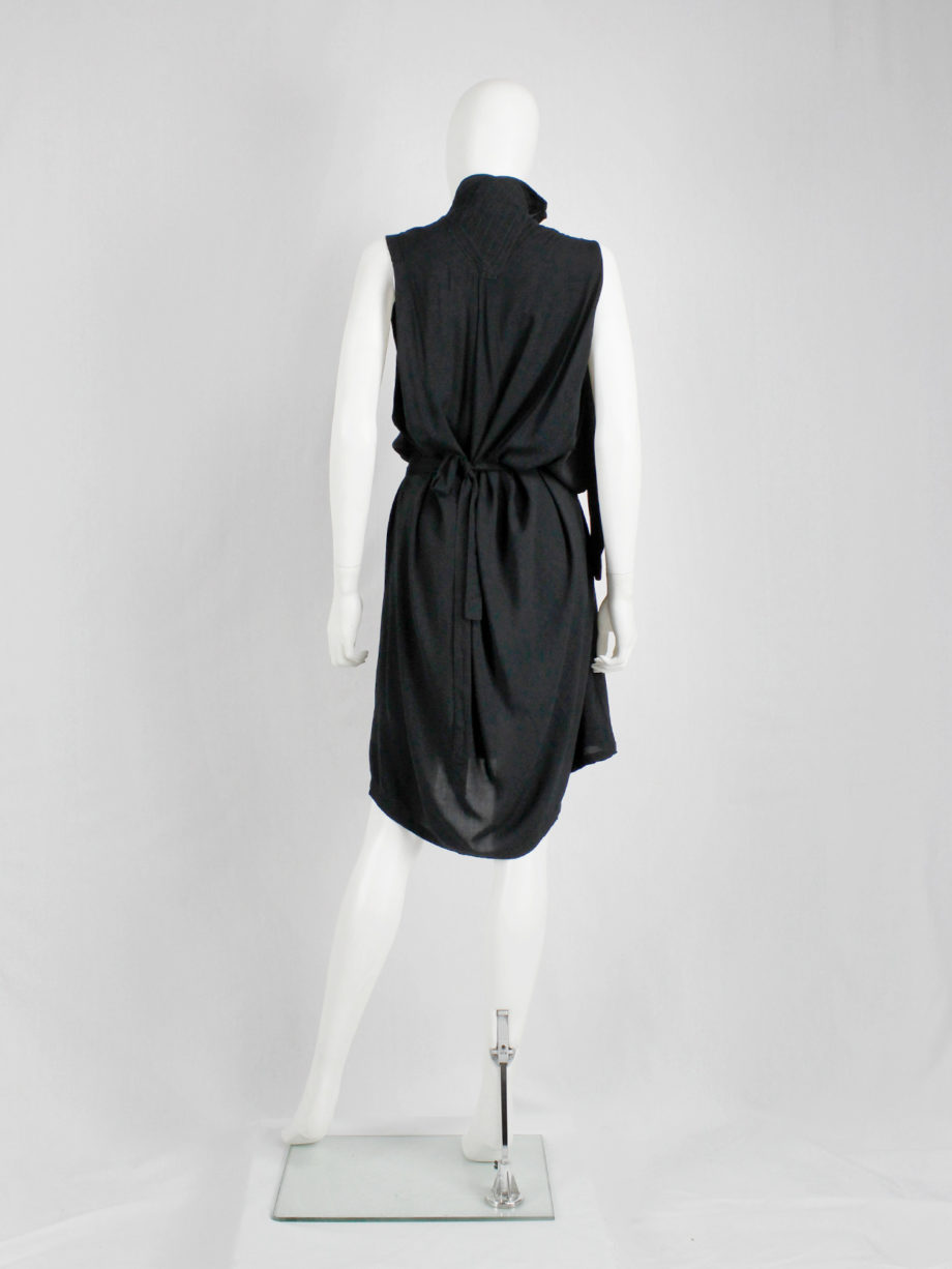 vaniitas Ann Demeulemeester black dress with straps and stitched collar spring 2010 (19)