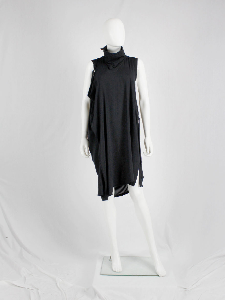 vaniitas Ann Demeulemeester black dress with straps and stitched collar spring 2010 (4)