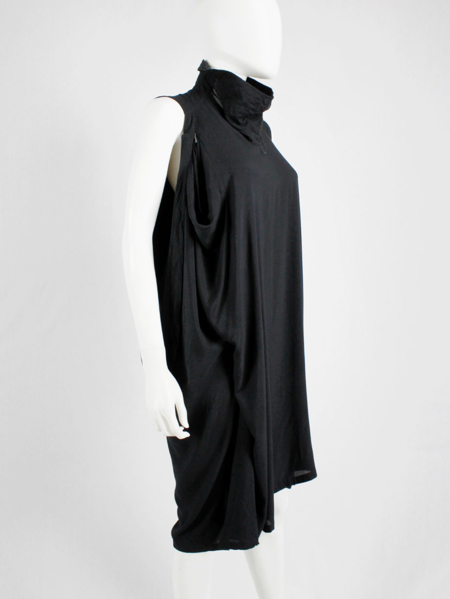 vaniitas Ann Demeulemeester black dress with straps and stitched collar spring 2010 (5)