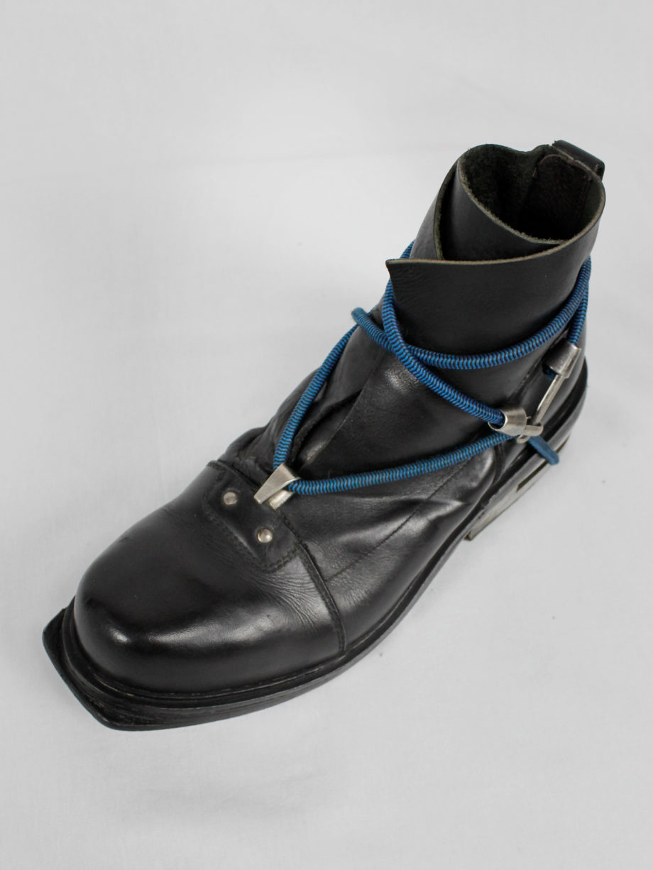 vaniitas Dirk Bikkembergs black mountaineering boots with metal heel and elastics fall 1996 (15)