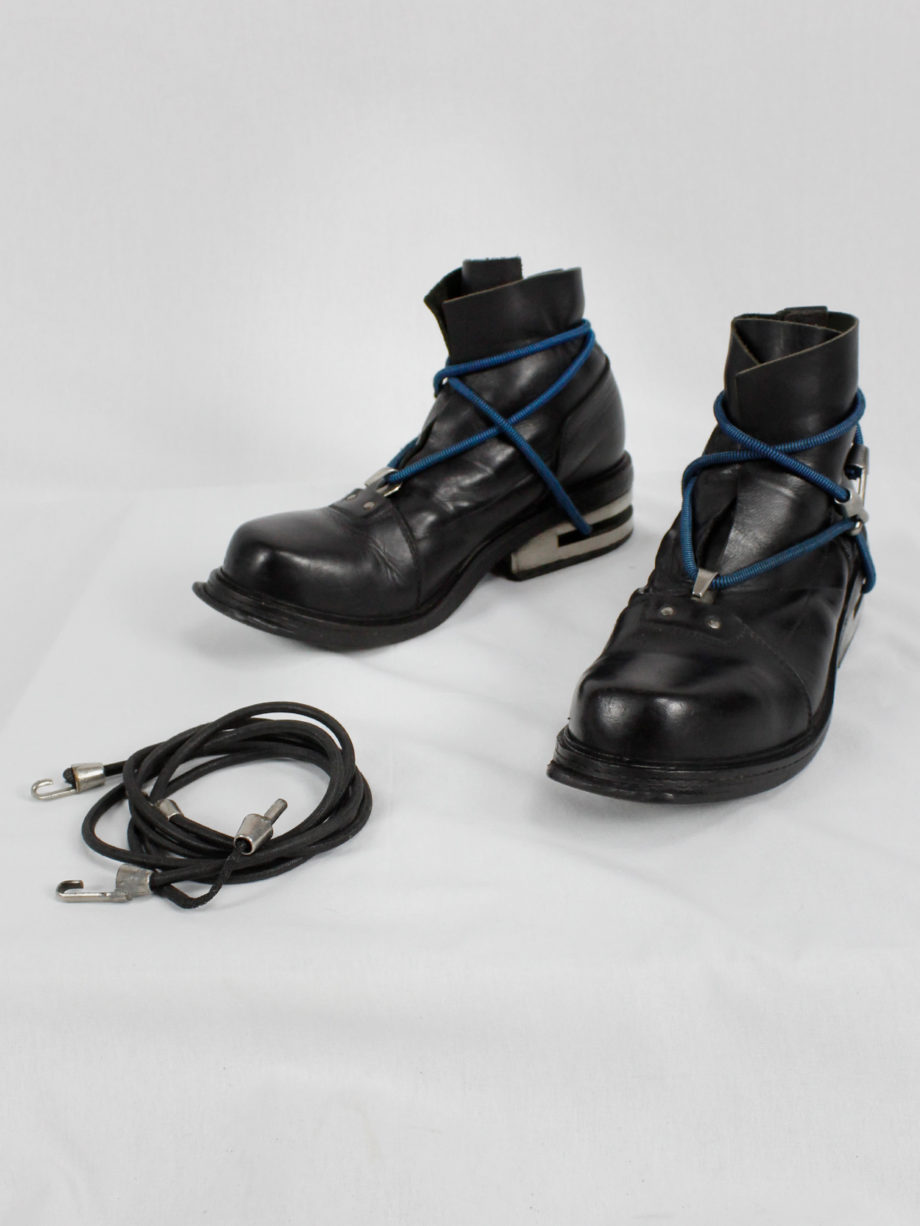 vaniitas Dirk Bikkembergs black mountaineering boots with metal heel and elastics fall 1996 (2)