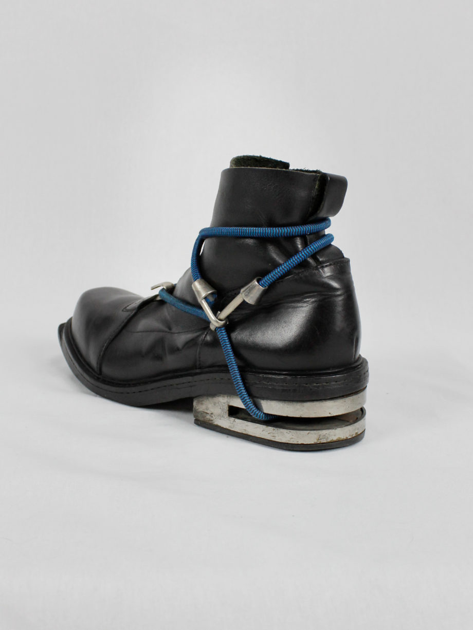 vaniitas Dirk Bikkembergs black mountaineering boots with metal heel and elastics fall 1996 (24)
