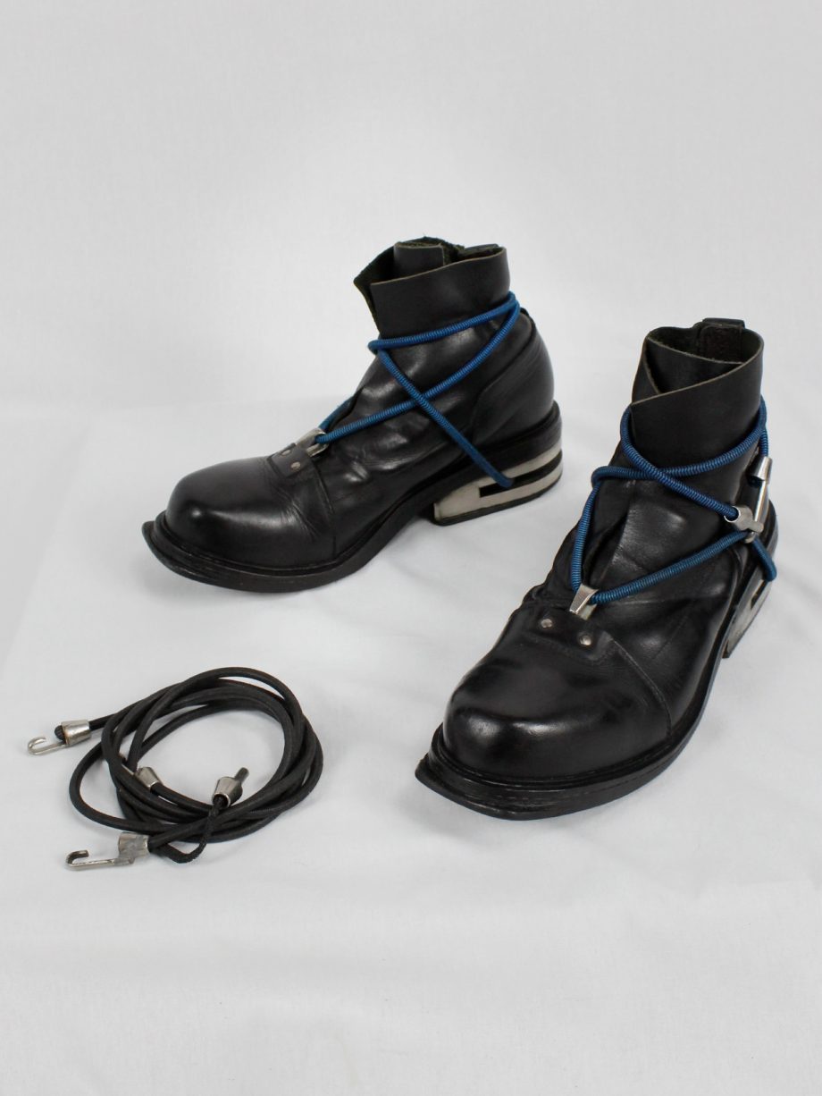 vaniitas Dirk Bikkembergs black mountaineering boots with metal heel and elastics fall 1996 (3)