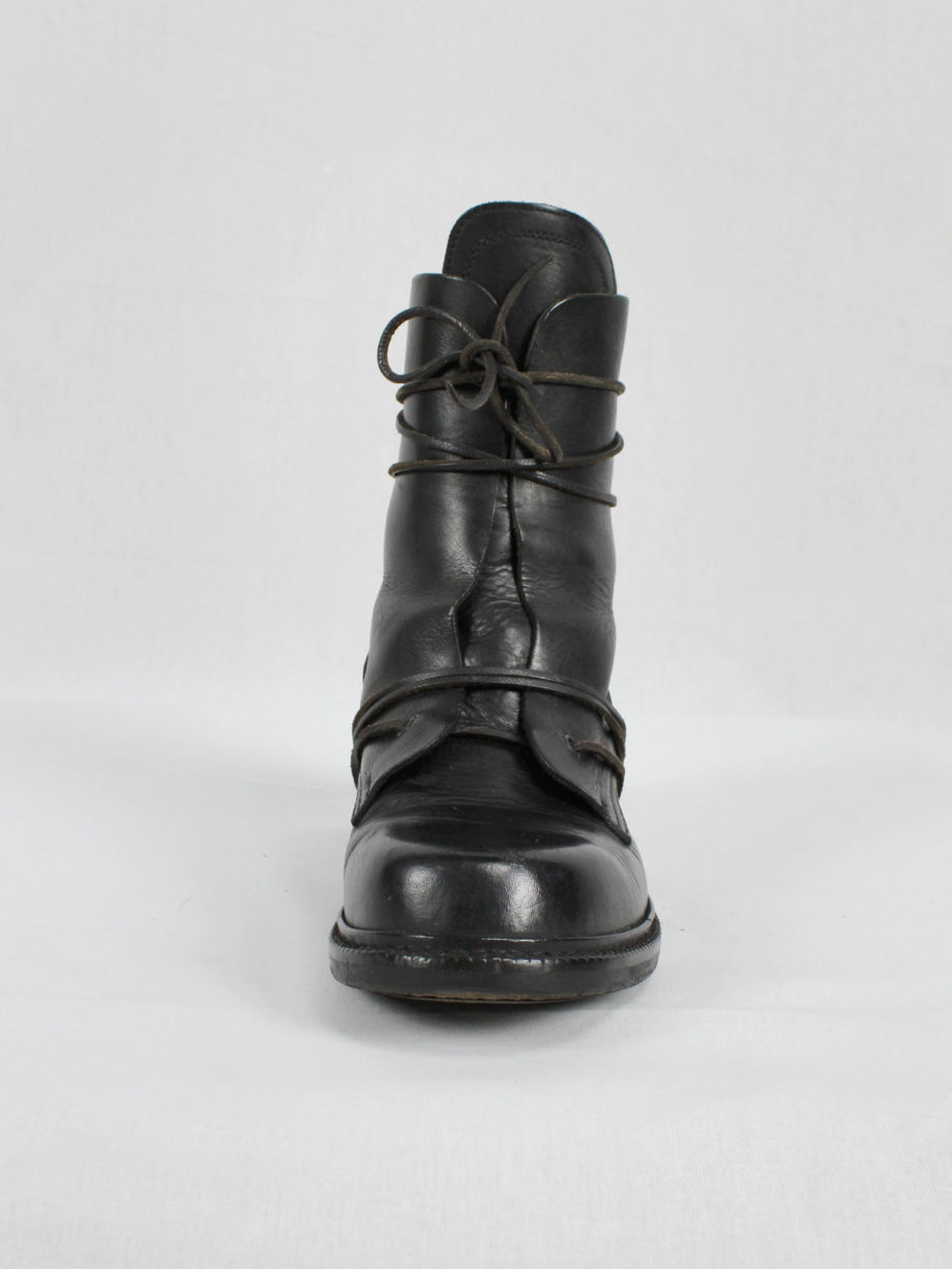 vaniitas Dirk Bikkembergs black tall boots with laces through the metal heel 90s (10)