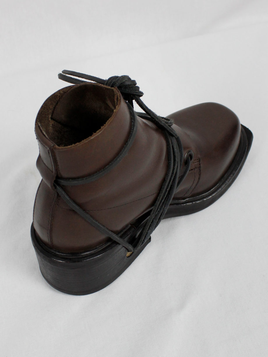 vaniitas Dirk Bikkembergs brown mountaineering boots with laces through the soles 1990s (13)