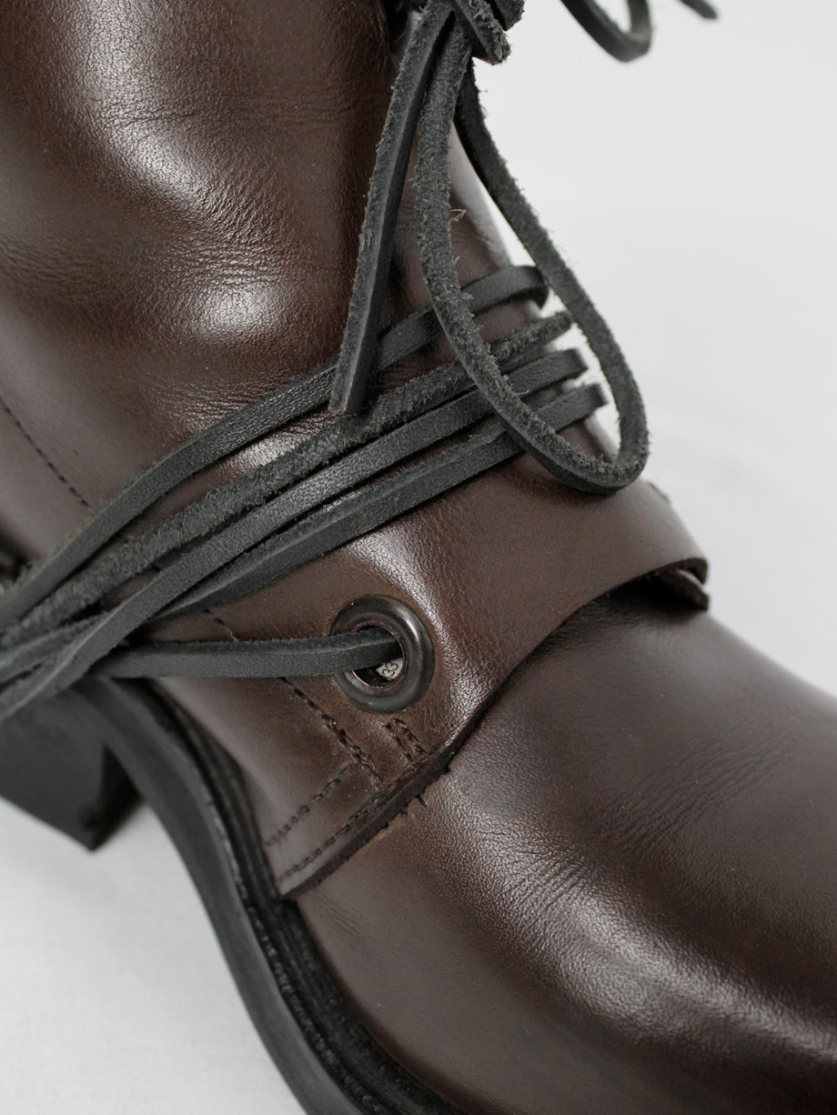 vaniitas Dirk Bikkembergs brown mountaineering boots with laces through the soles 1990s (14)