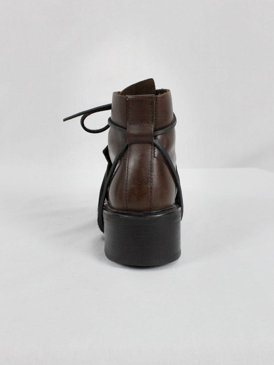 vaniitas Dirk Bikkembergs brown mountaineering boots with laces through the soles 1990s (5)