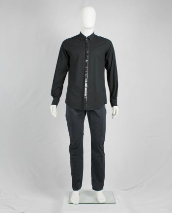 Maison Martin Margiela black shirt with disco mirror strip — spring 2009