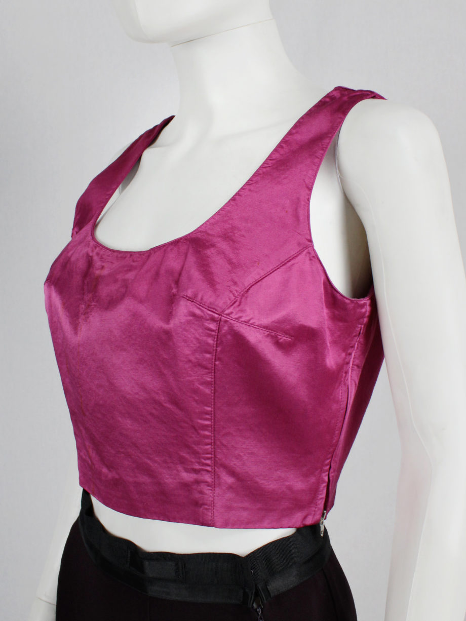 vaniitas Maison Martin Margiela pink cropped corset top in satin runway fall 1995 (7)