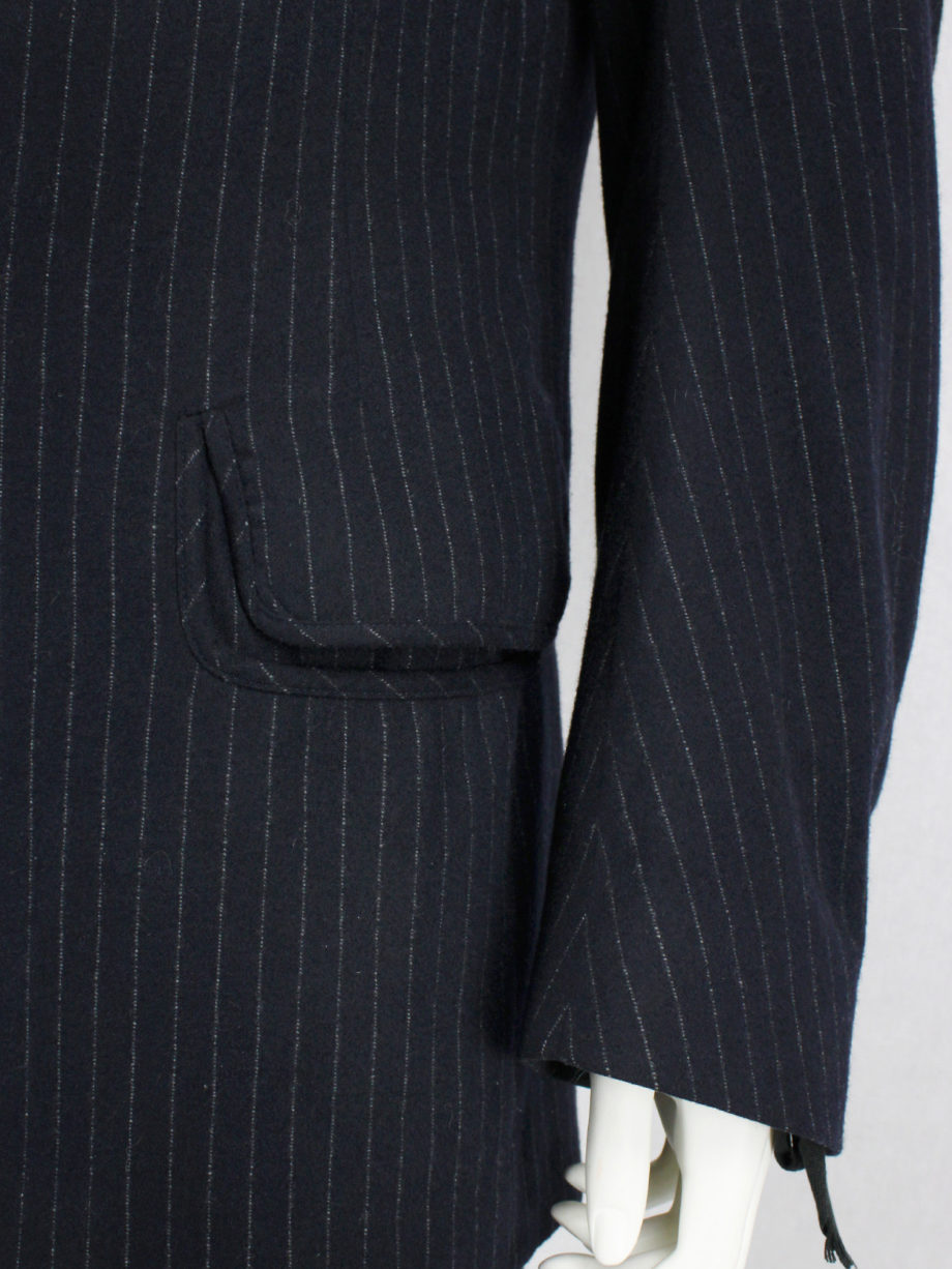 vaniitas Maison Martin Margiela pinstripe blazer with detached lapel and exclusive fabric tags fall 2004 (6)