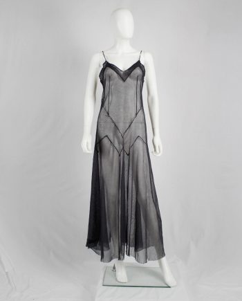 Maison Martin Margiela reproduction of a spring 1991 black sheer dress — spring 1994