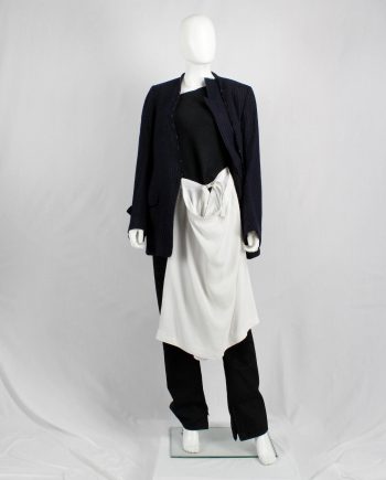 Maison Martin Margiela white skirt worn on the front of the body — spring 2004