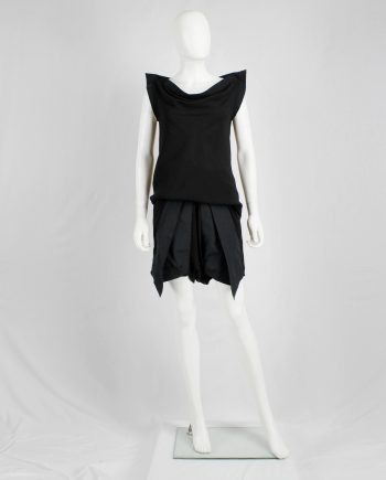 Rick Owens RELEASE black set of geometric top and shorts — spring 2010