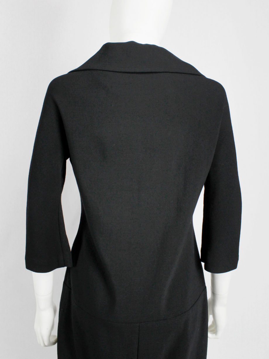 vaniitas Yohji Yamamoto black twinset-inspired dress with fabric covered buttons (4)