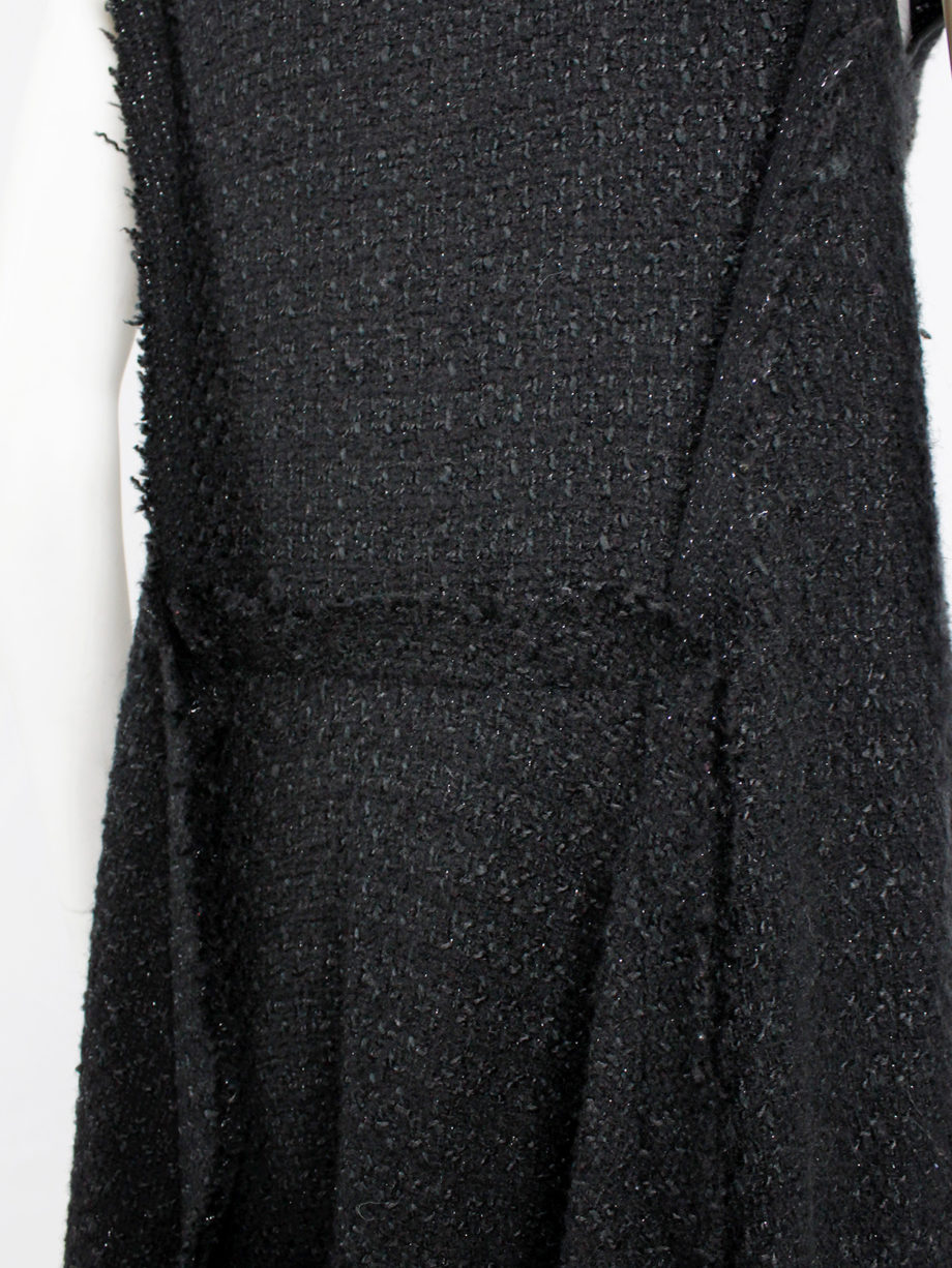 vaniitas Yohji Yamamoto grey woven shirtdress with frayed panels (17)