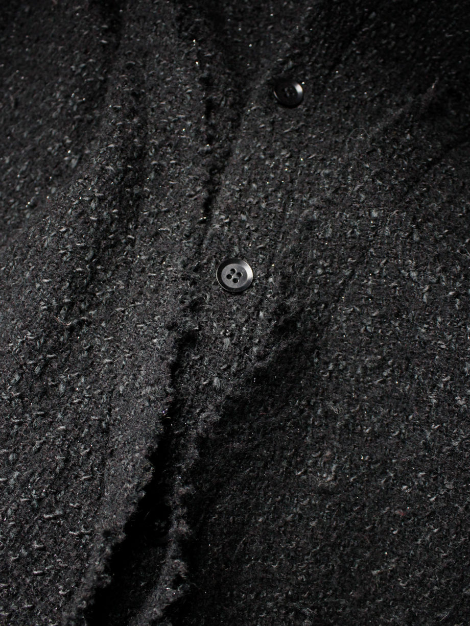 vaniitas Yohji Yamamoto grey woven shirtdress with frayed panels (3)
