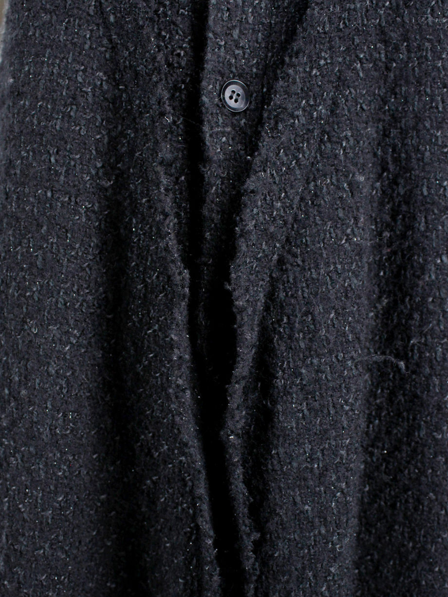 vaniitas Yohji Yamamoto grey woven shirtdress with frayed panels (9)
