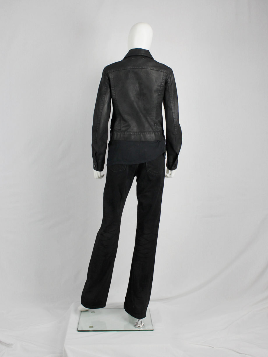 Maison Martin Margiela 6 black coated denim jacket — spring 1997