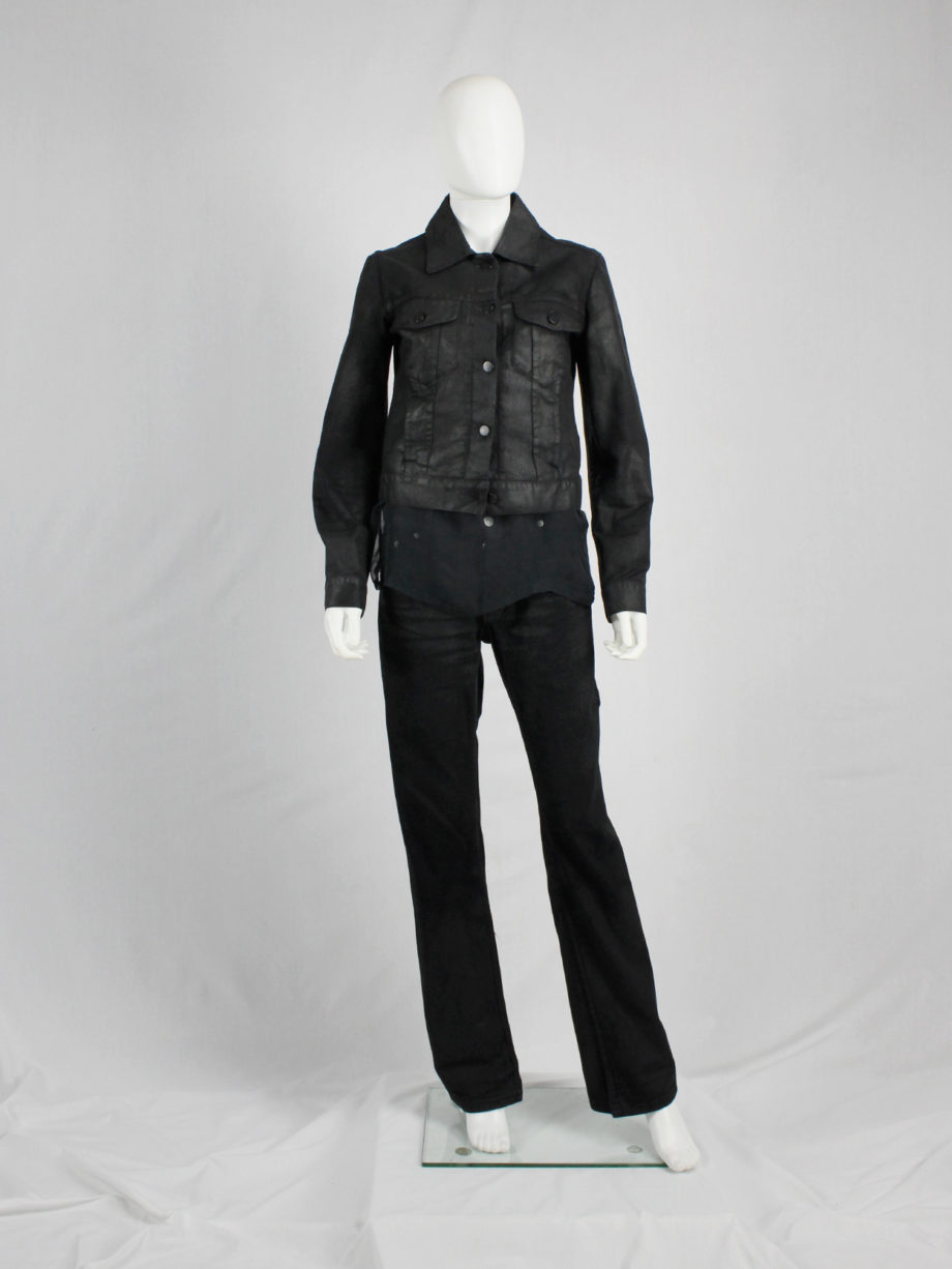 vaniitas archive Maison Martin Margiela 6 black coated denim jacket 1997 (5)