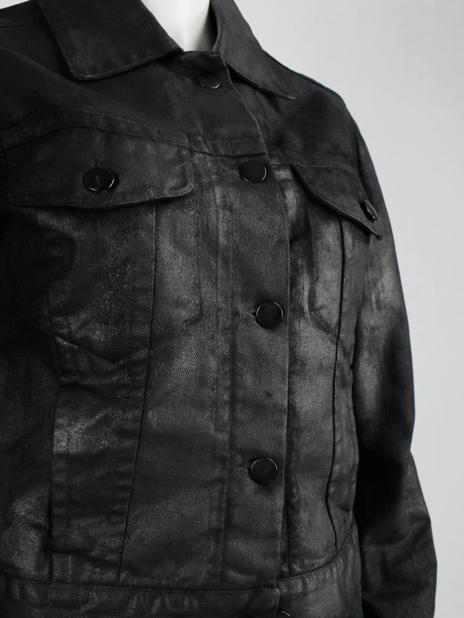 vaniitas archive Maison Martin Margiela 6 black coated denim jacket 1997 (8)