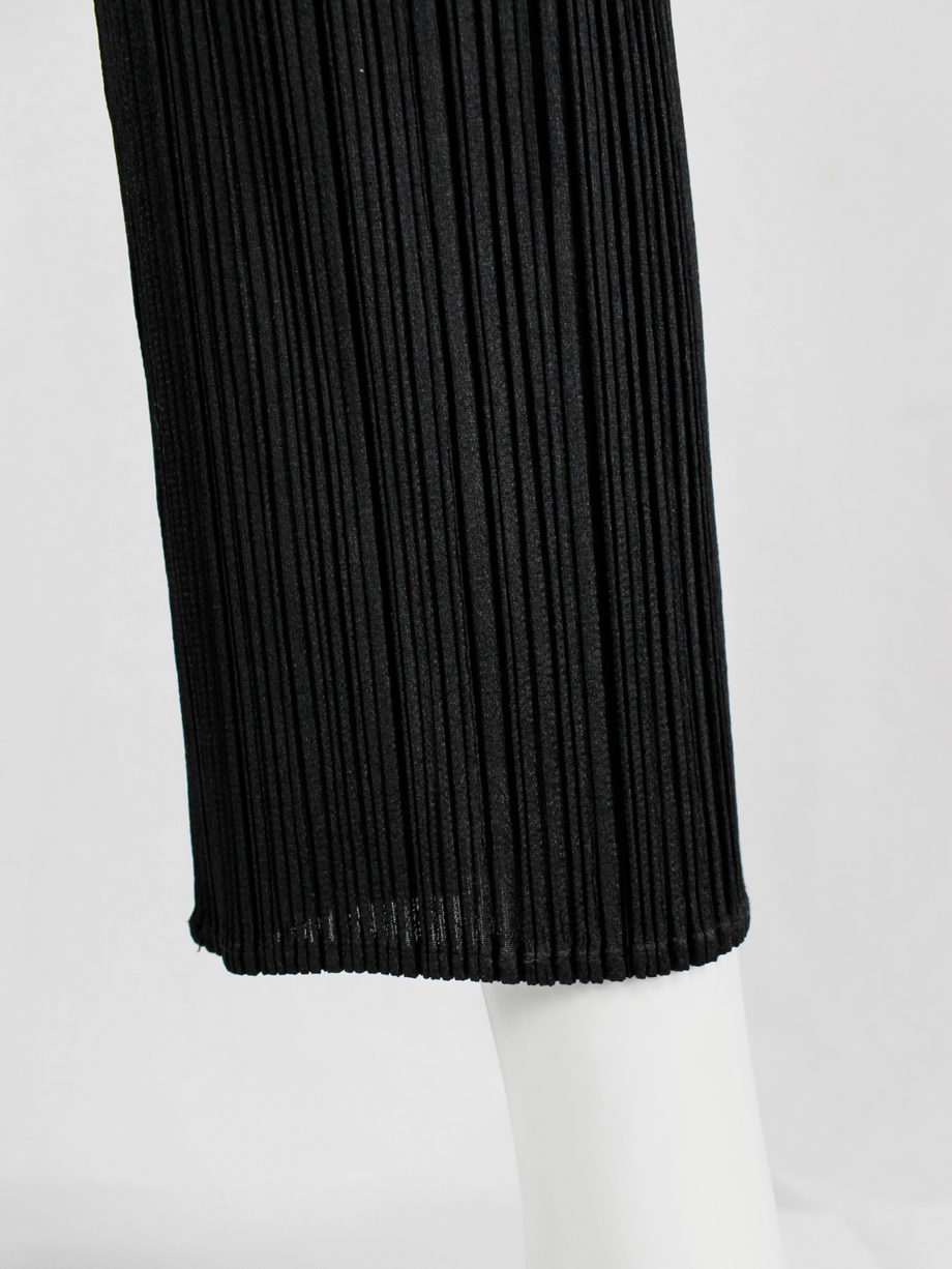 Issey Miyake Pleats Please black pleated trousers with cigarette legs