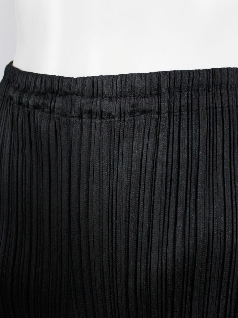 Issey Miyake Pleats Please black pleated trousers with cigarette legs ...