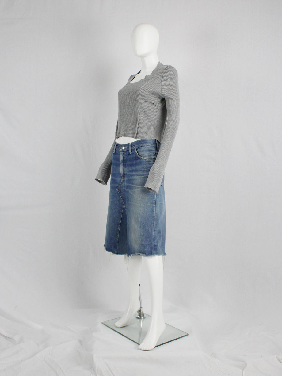 vaniitas vintage Maison Martin Margiela denim skirt made of denim trousers fall 1996 (16)