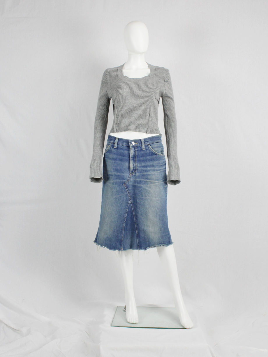 vaniitas vintage Maison Martin Margiela denim skirt made of denim trousers fall 1996 (3)