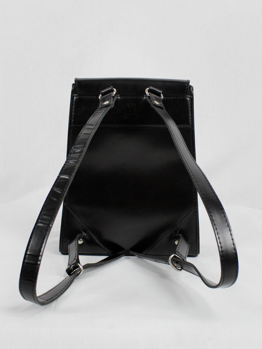 vaniitas vintage Ys Yohji Yamamoto black leather backpack (8)