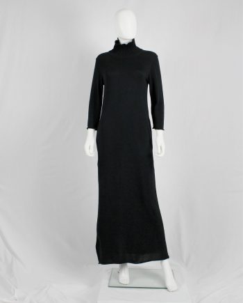 Y's Yohji Yamamoto black knit maxi dress with turtleneck