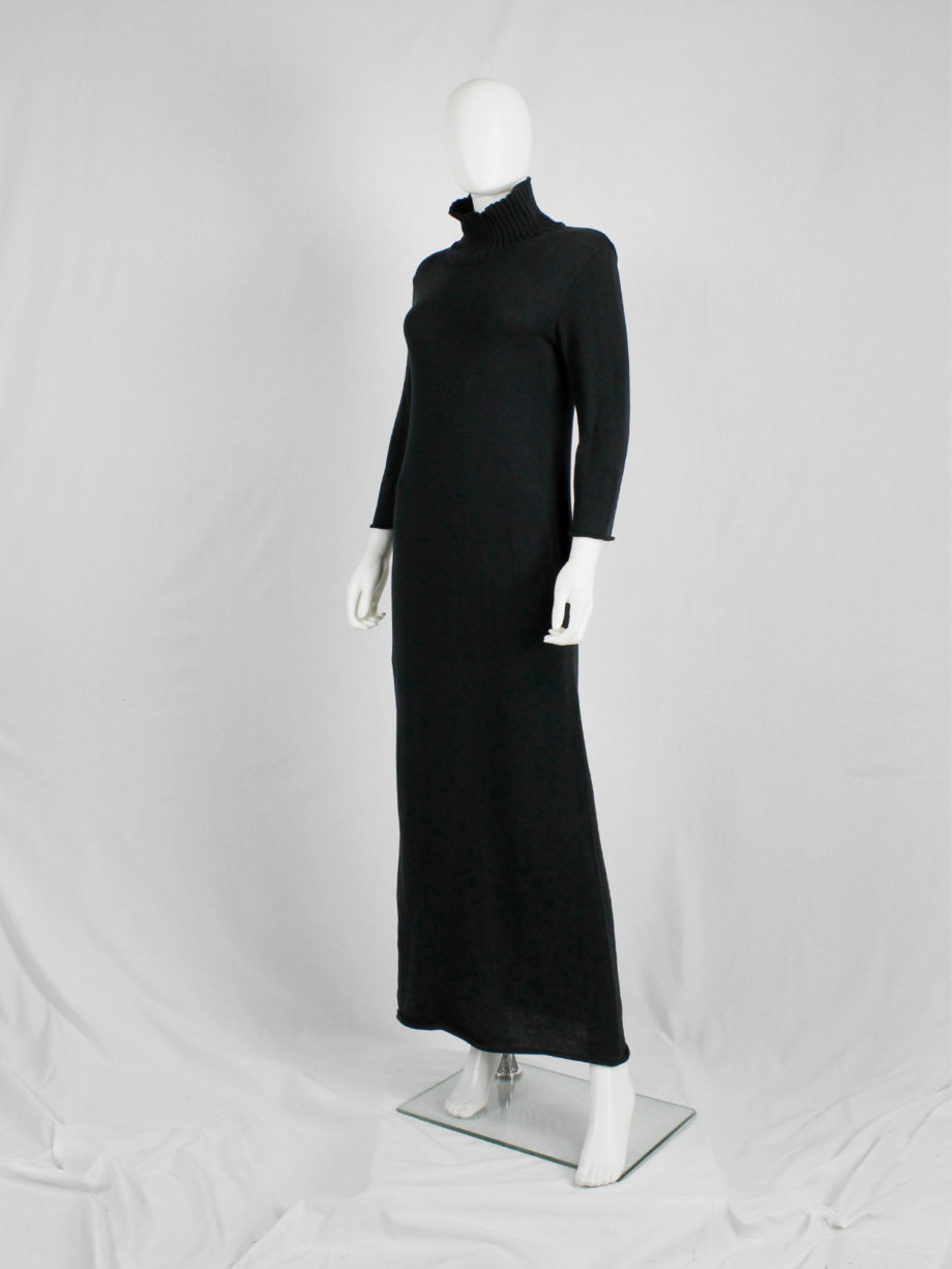 vaniitas ys Yohji Yamamoto black knit maxi dress with turtleneck (6)